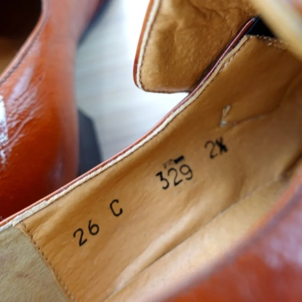 VINTAGE Italian Shoes Kids 35 2.5 Bourbon Brown Leather Horsebit Loafer‎ Formal